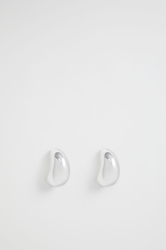 Curved Earring  Silver  hi-res