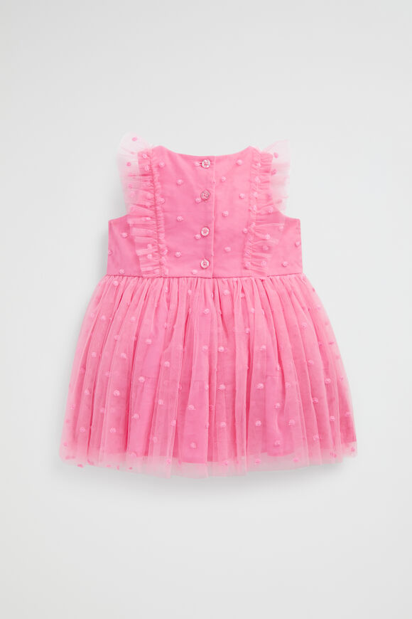 Spot Embroidered Dress  Carnation Pink  hi-res