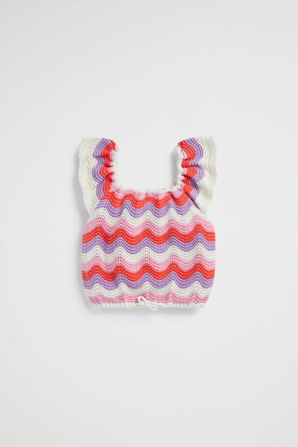 Wavy Crochet Top  Multi  hi-res