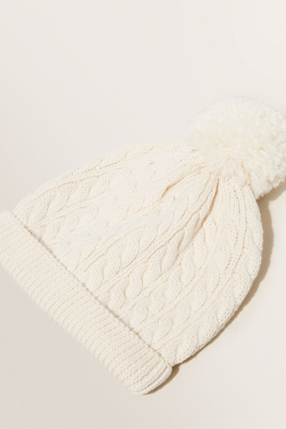 Creme Cable Knit Beanie  Creme