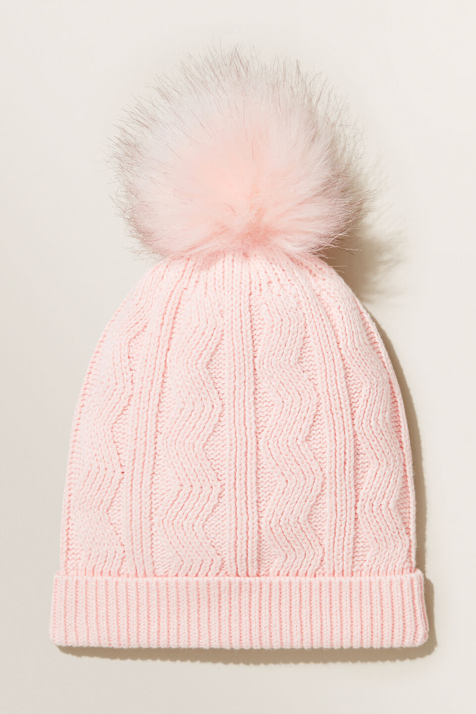 Cable Beanie  Dusty Rose
