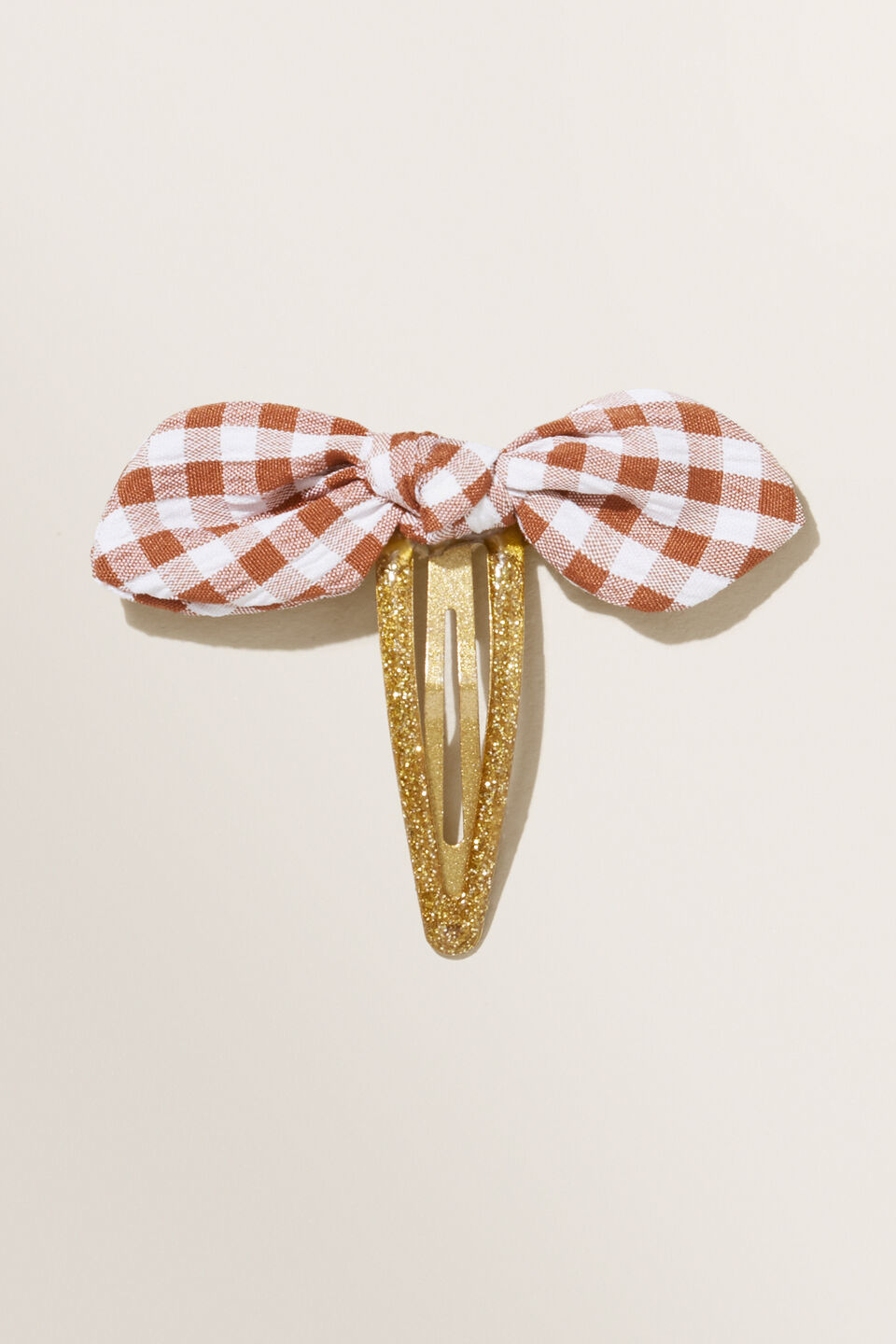 Gingham Bow Snap Clip  Multi