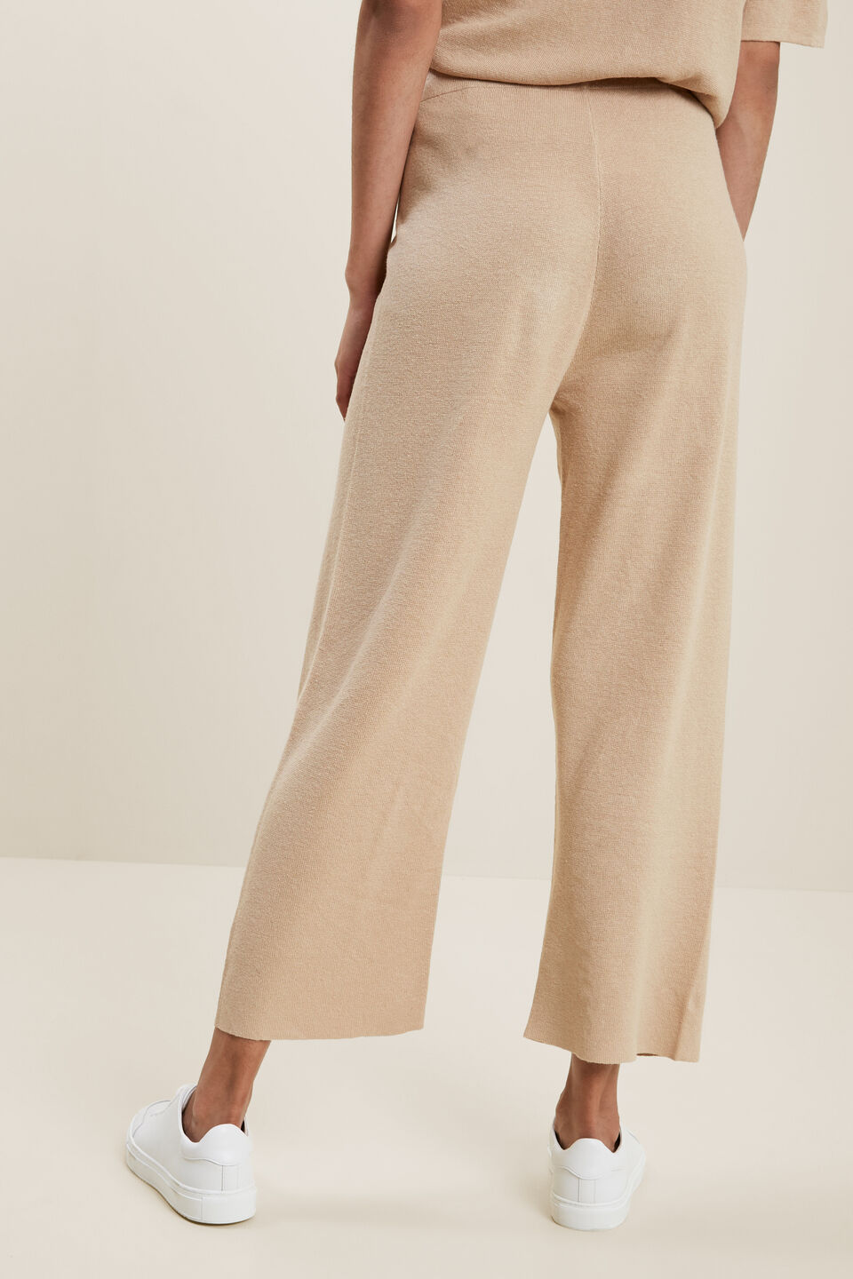 Wide Leg Knitted Pant  Biscotti