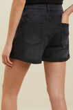 Cuffed Denim Shorts  Washed Black  hi-res