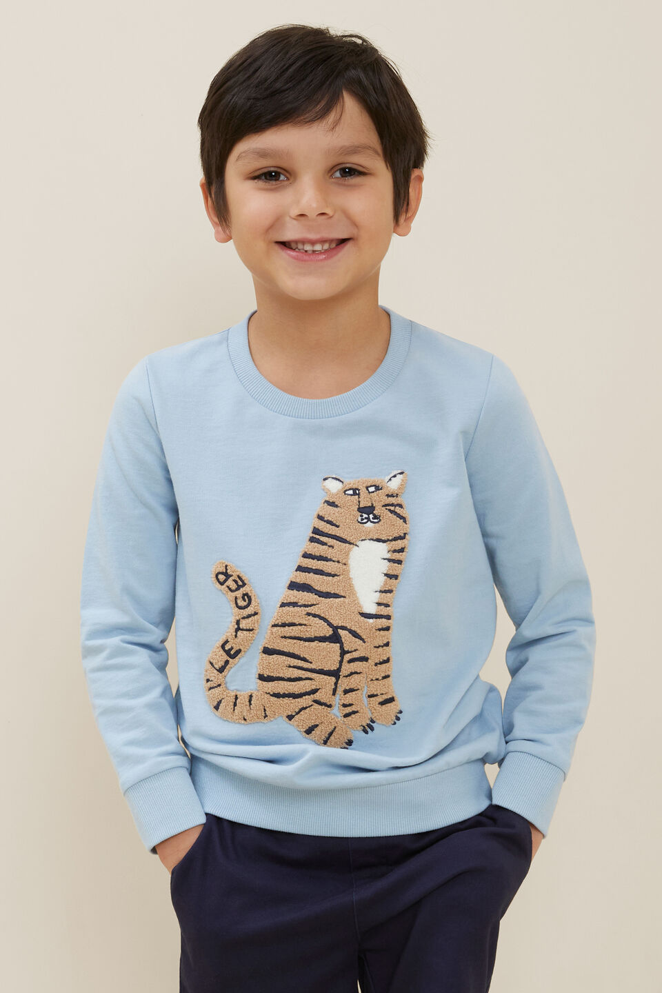 Tiger Sweater  Pale Blue