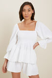 Cheesecloth Shirred Top  Whisper White  hi-res
