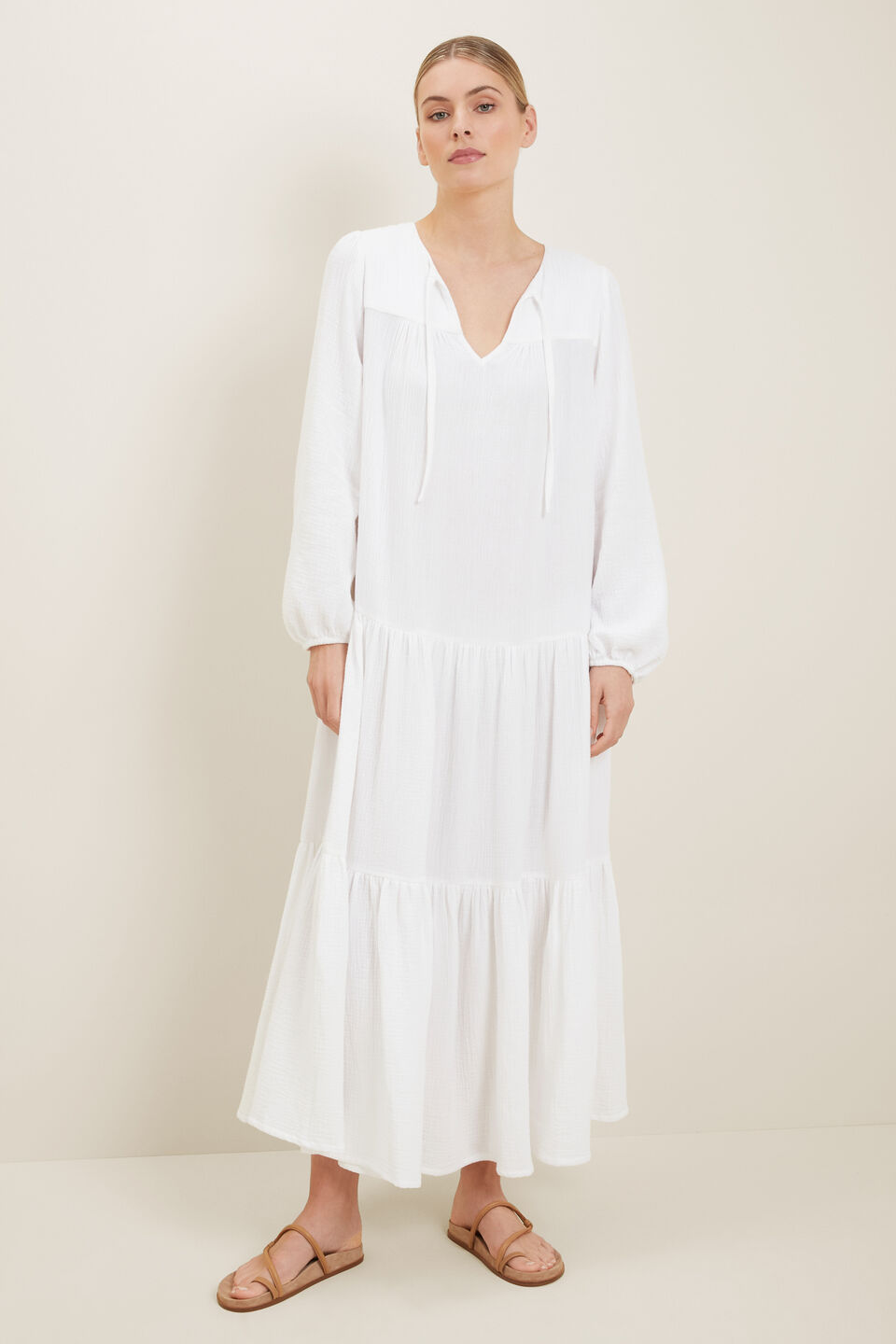 Cheesecloth Maxi Dress  Whisper White