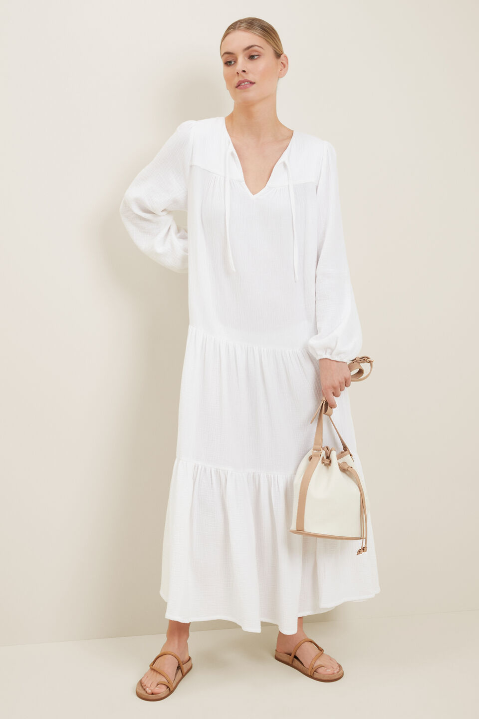 Cheesecloth Maxi Dress  Whisper White