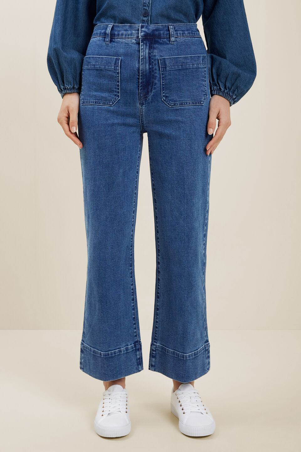 Front Pocket Jeans  Mid Indigo Denim