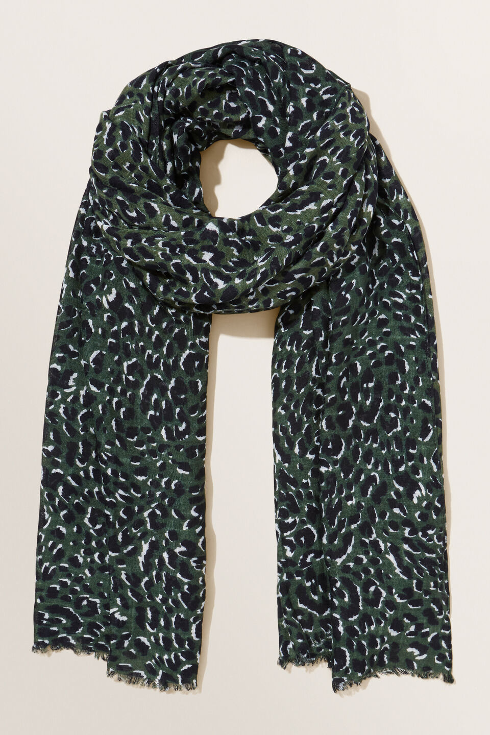 Abstract Ocelot Scarf  Basil