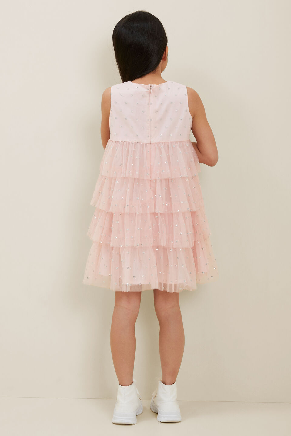 Tulle Tiered Dress  Dusty Rose