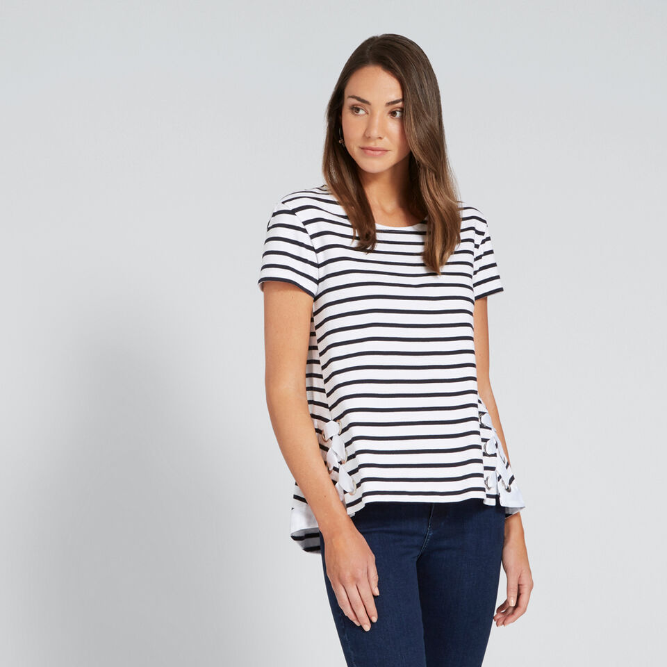 Lace-Up Seam Top  