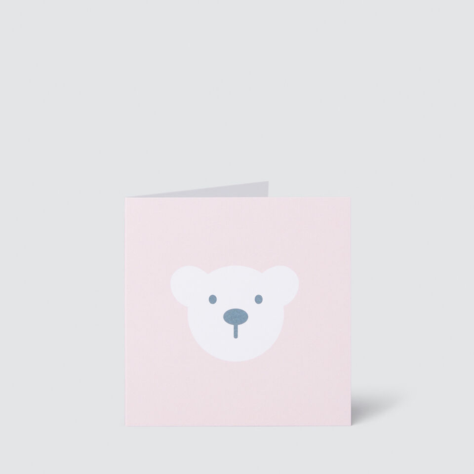Small Pink Bear Card  