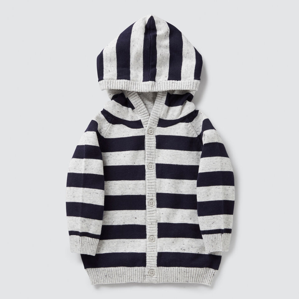 Jersey Lined Knit Hoodie  