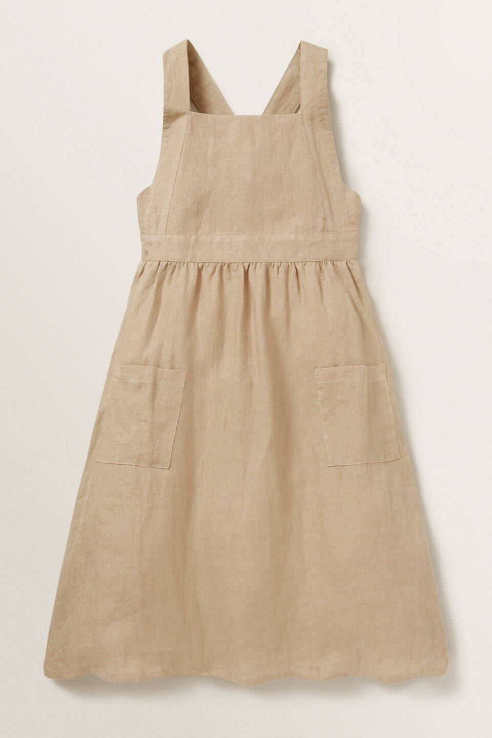 Linen Pocket Pinafore Dress  