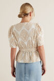 Two Tone Broderie Wrap Top    hi-res