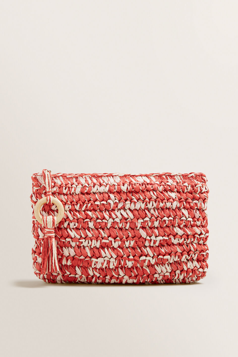 Two Tone Straw Pouch  