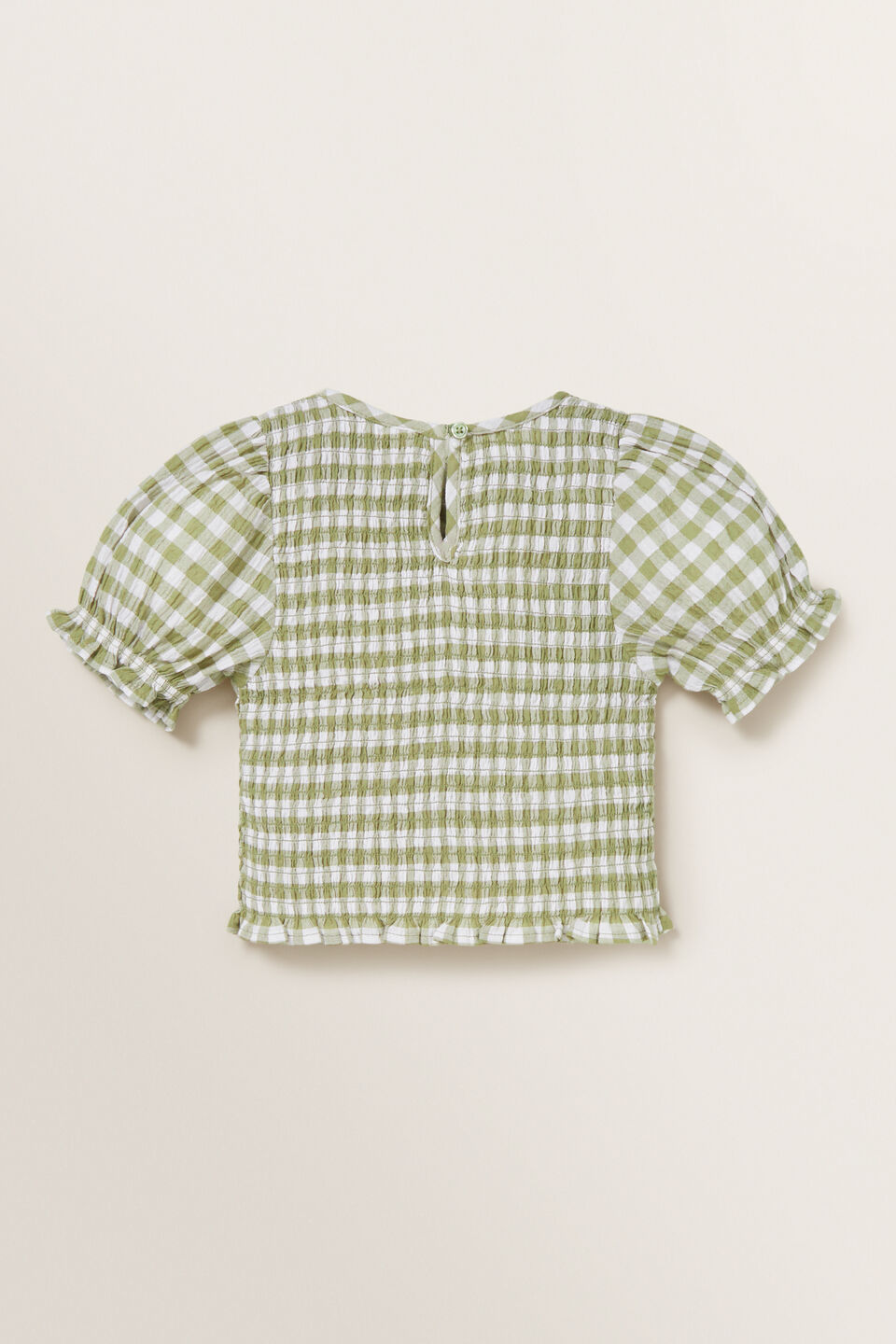 Gingham Shirred Top  