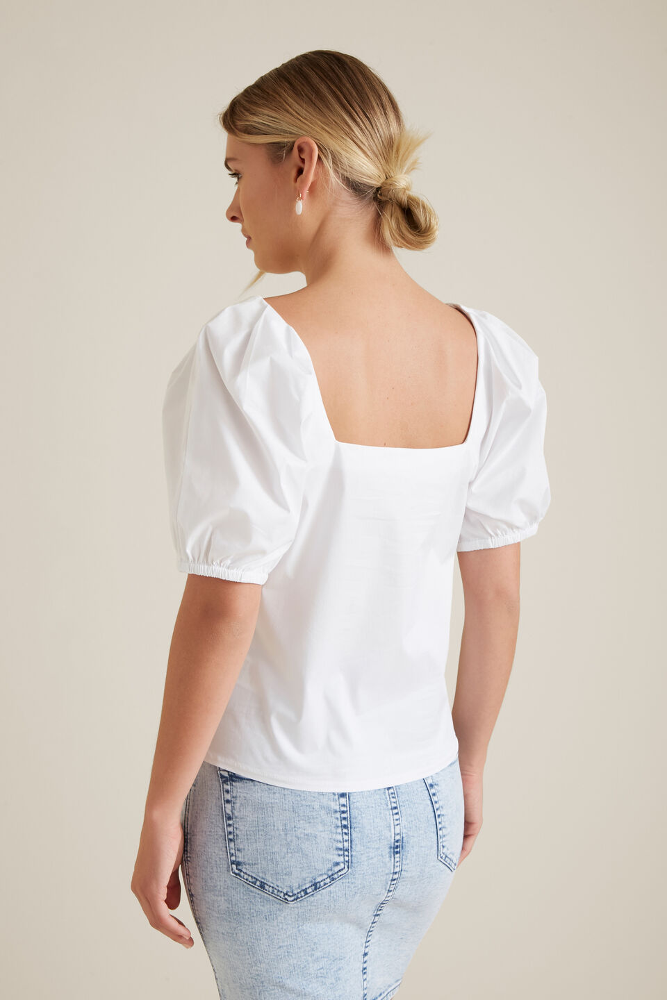 Puff Sleeve Fitted Blouse  