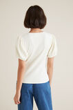 V Neck Rib Sleeve Top    hi-res