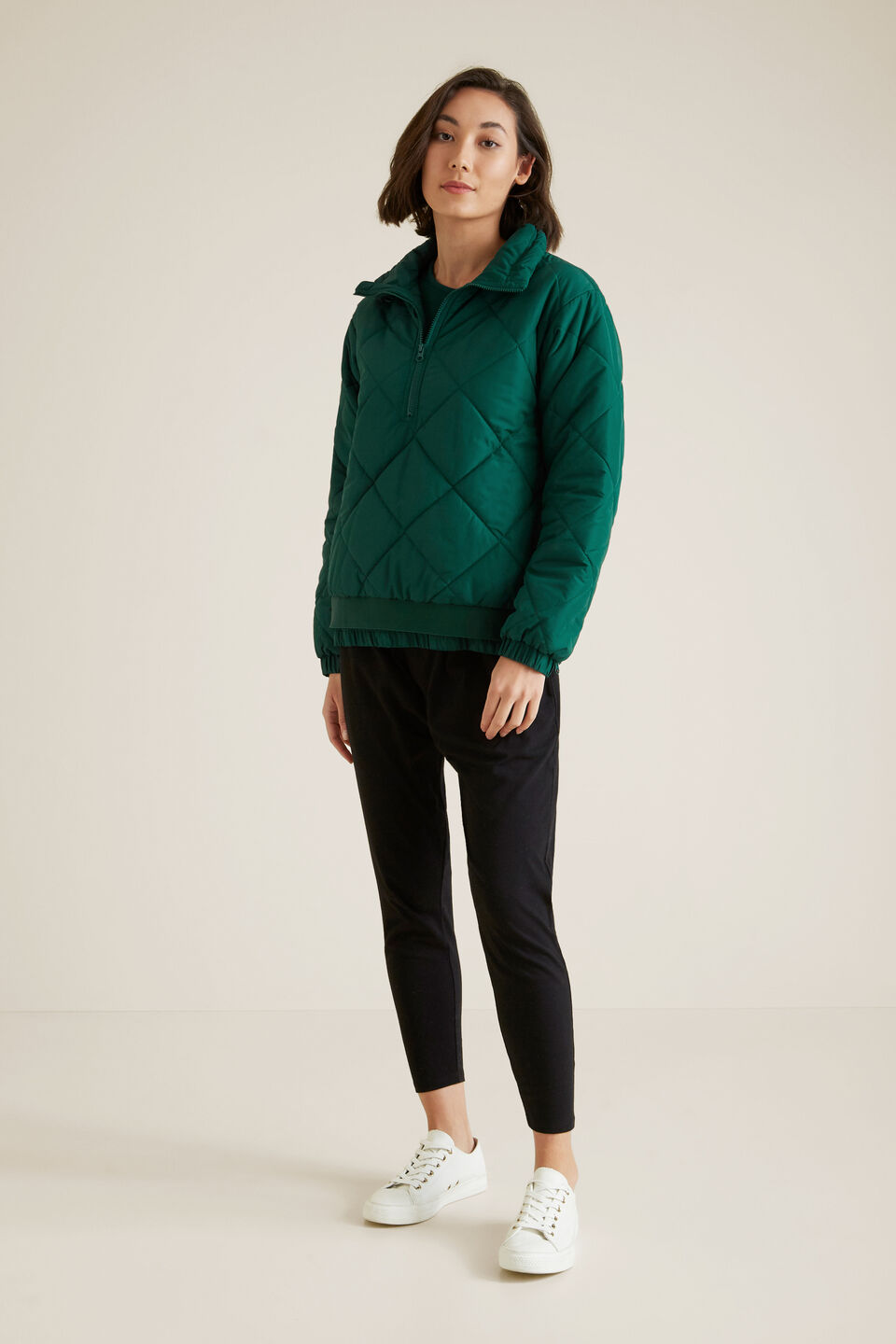 Quilted Zip Puffer  