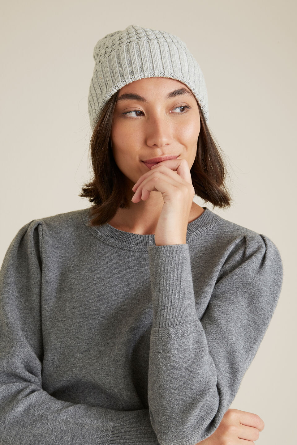 Honeycomb Knit Beanie  