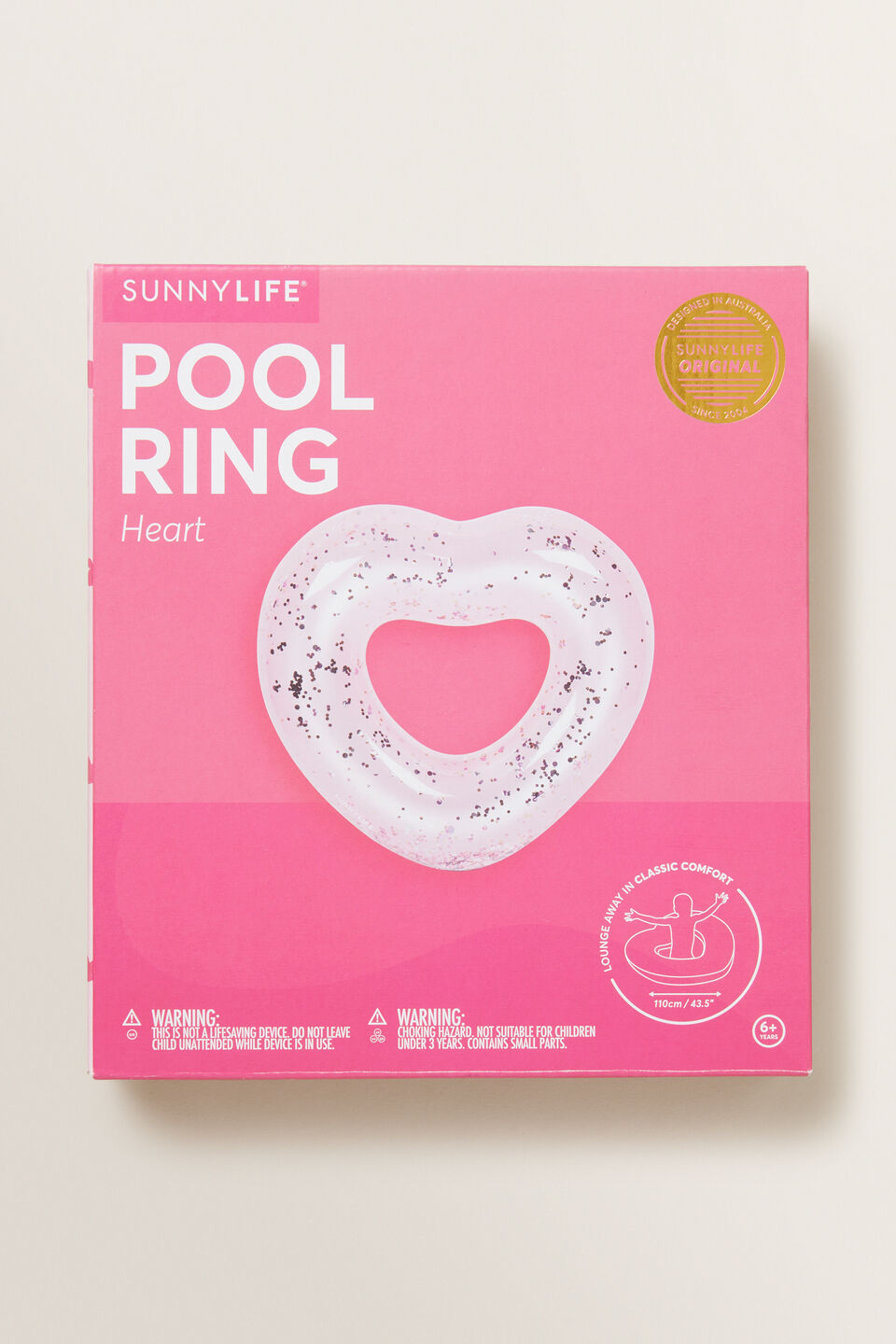 Glitter Heart Pool Ring  
