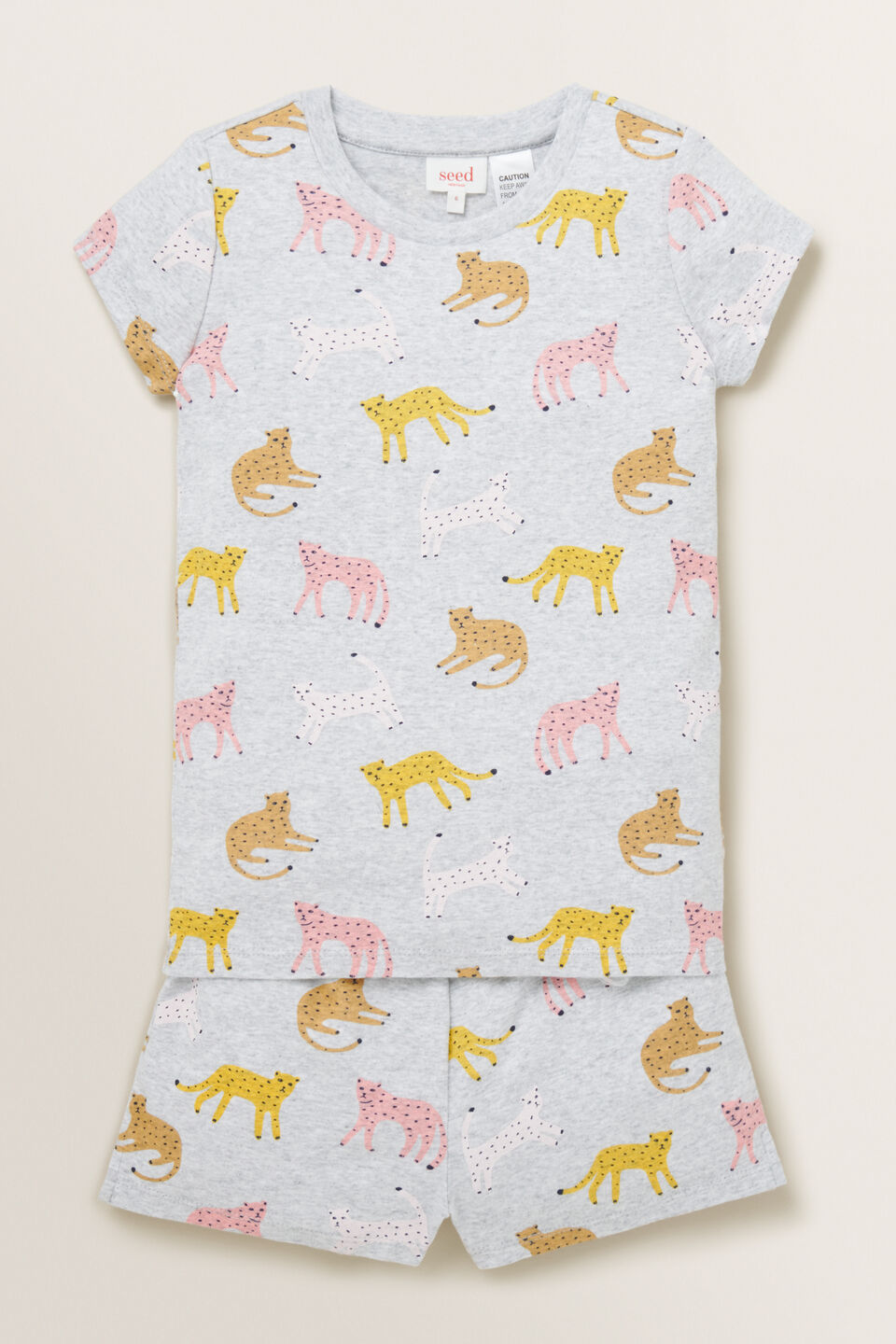 Leopard Short Sleeve Pyjama  Cloud