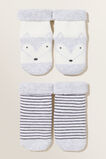 Fox Socks 2Pk  Grey Marle  hi-res