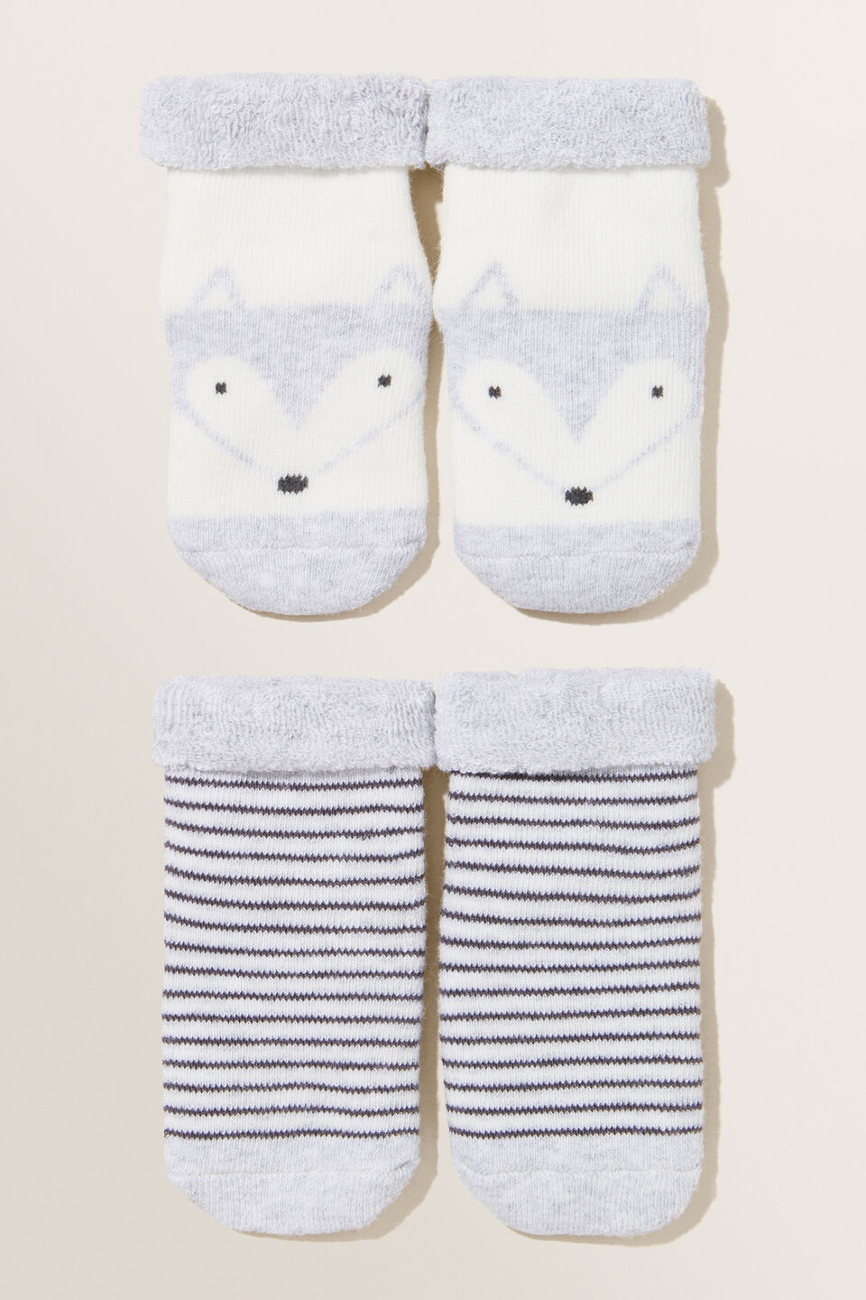 Fox Socks 2Pk  Grey Marle