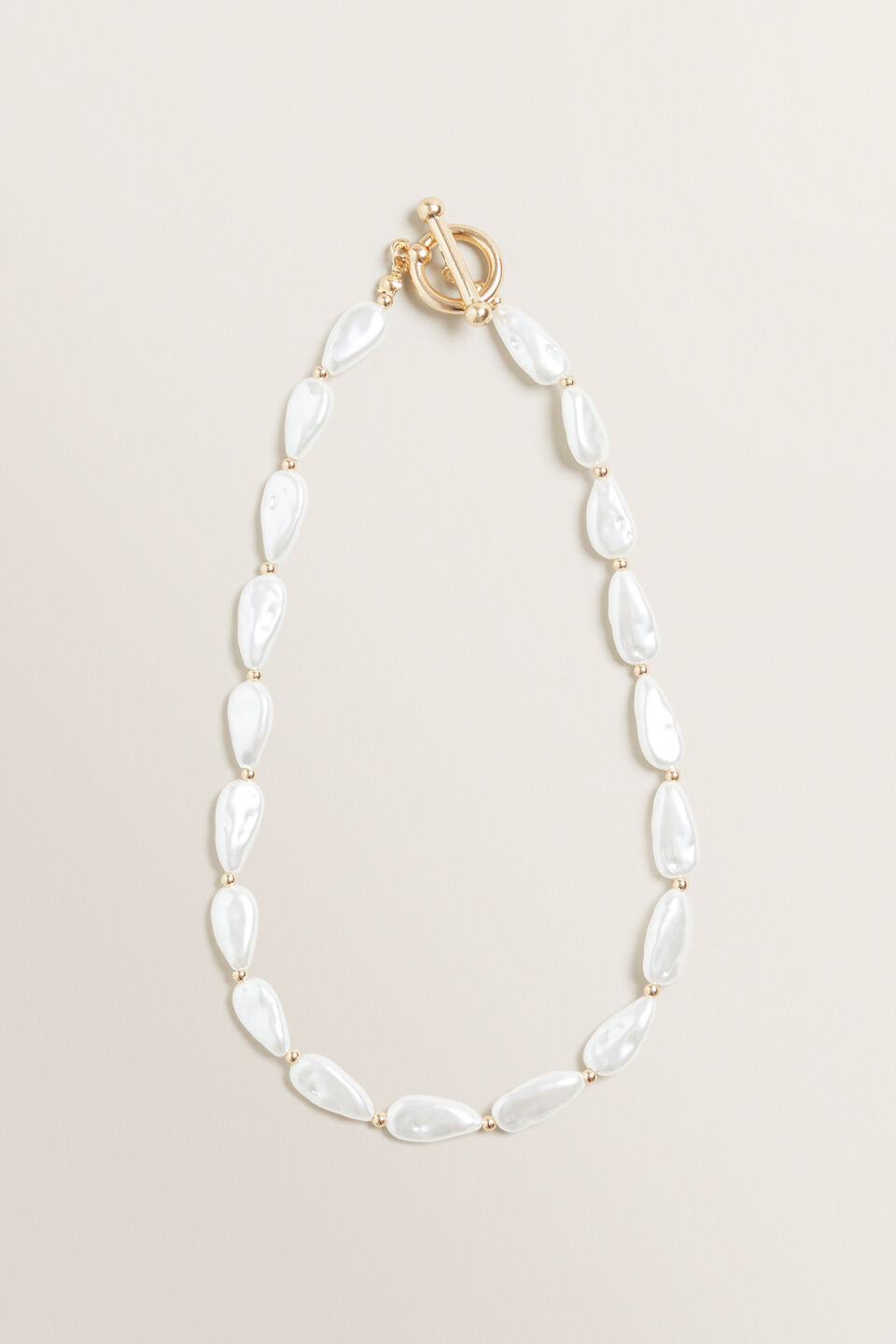 T-Bar Pearl Necklace  