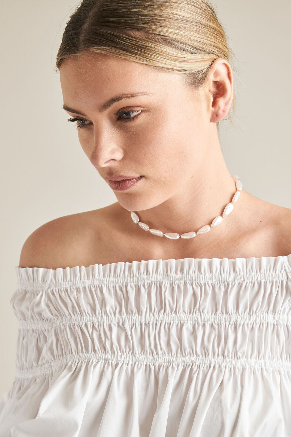 T-Bar Pearl Necklace  