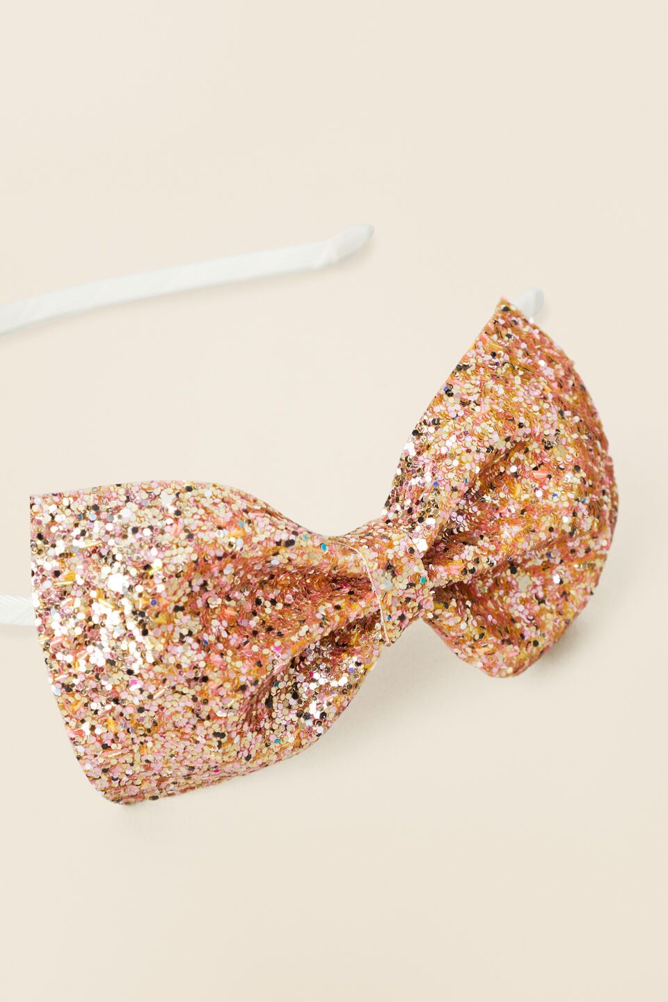 Party Glitter Bow Headband  Gold
