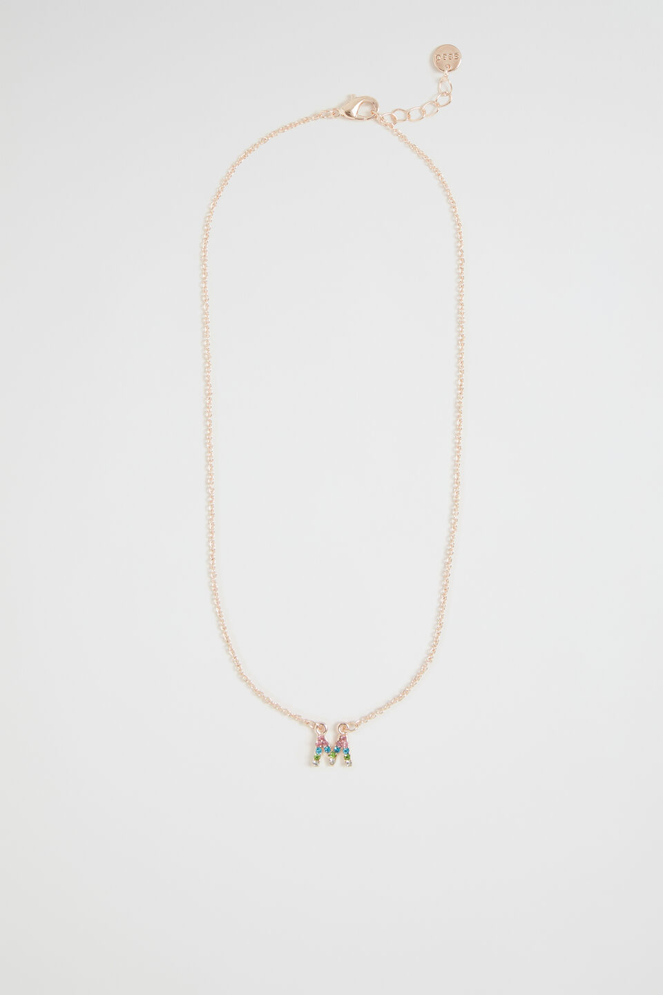 Rainbow Diamante Initial Necklace  M