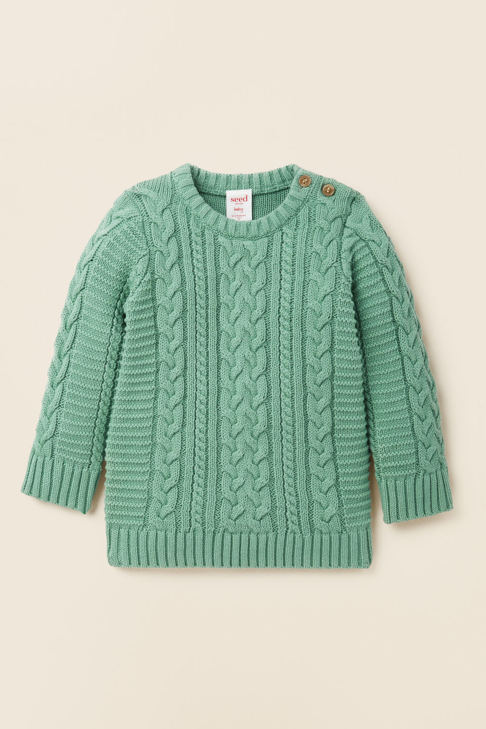 Cable Crew Knit  Clover