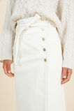 Denim Belted Midi Skirt  Cloud Cream  hi-res
