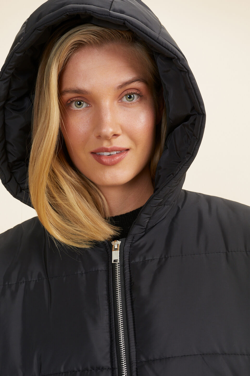 Quilted Leisure Poncho  Black