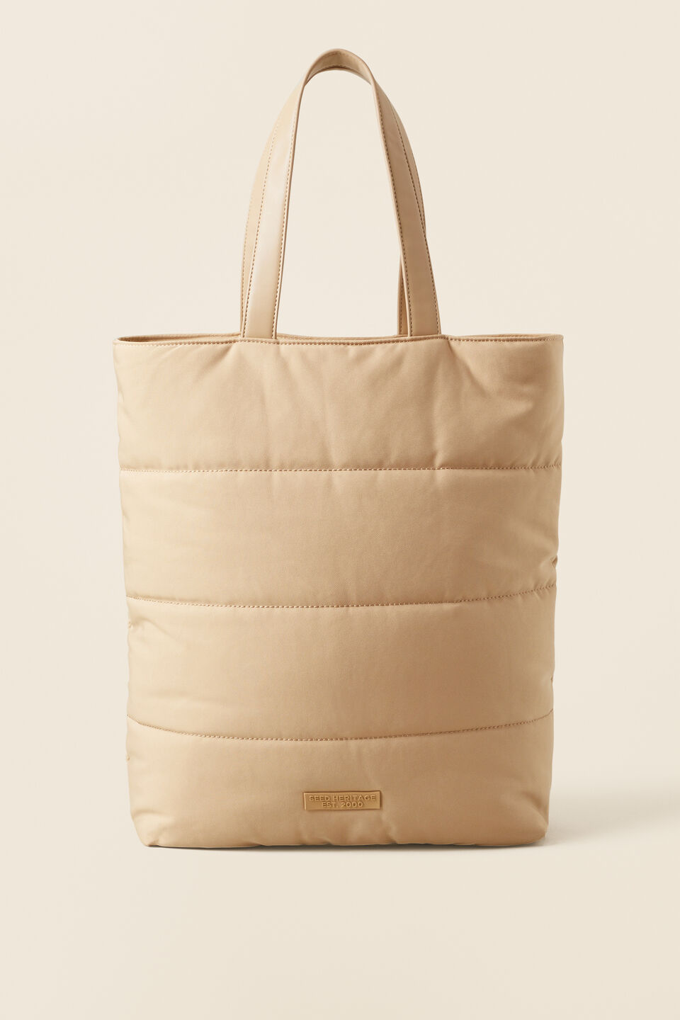Quilted Leisure Tote  Champagne Beige
