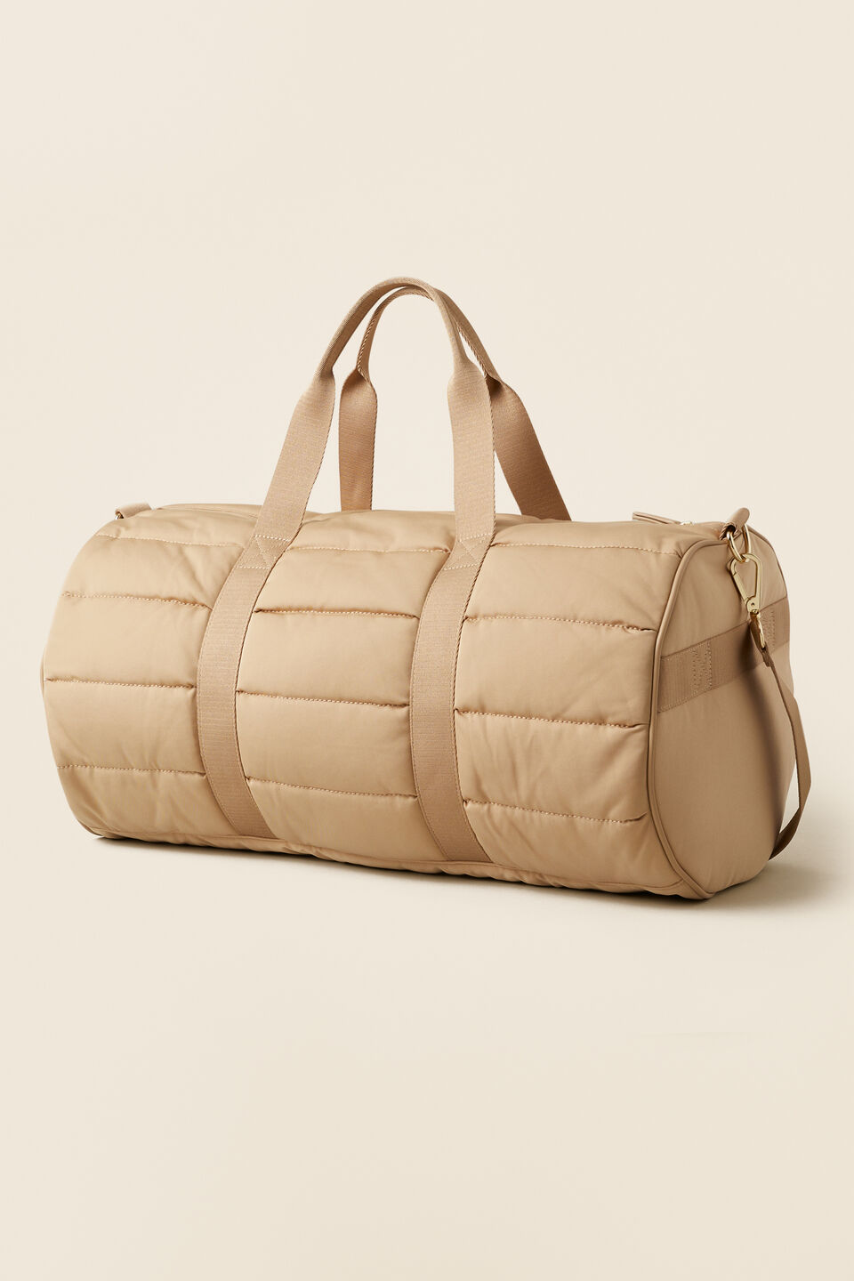 Quilted Leisure Duffle Bag  Champagne Beige
