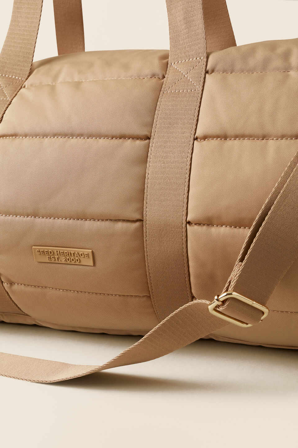 Quilted Leisure Duffle Bag  Champagne Beige