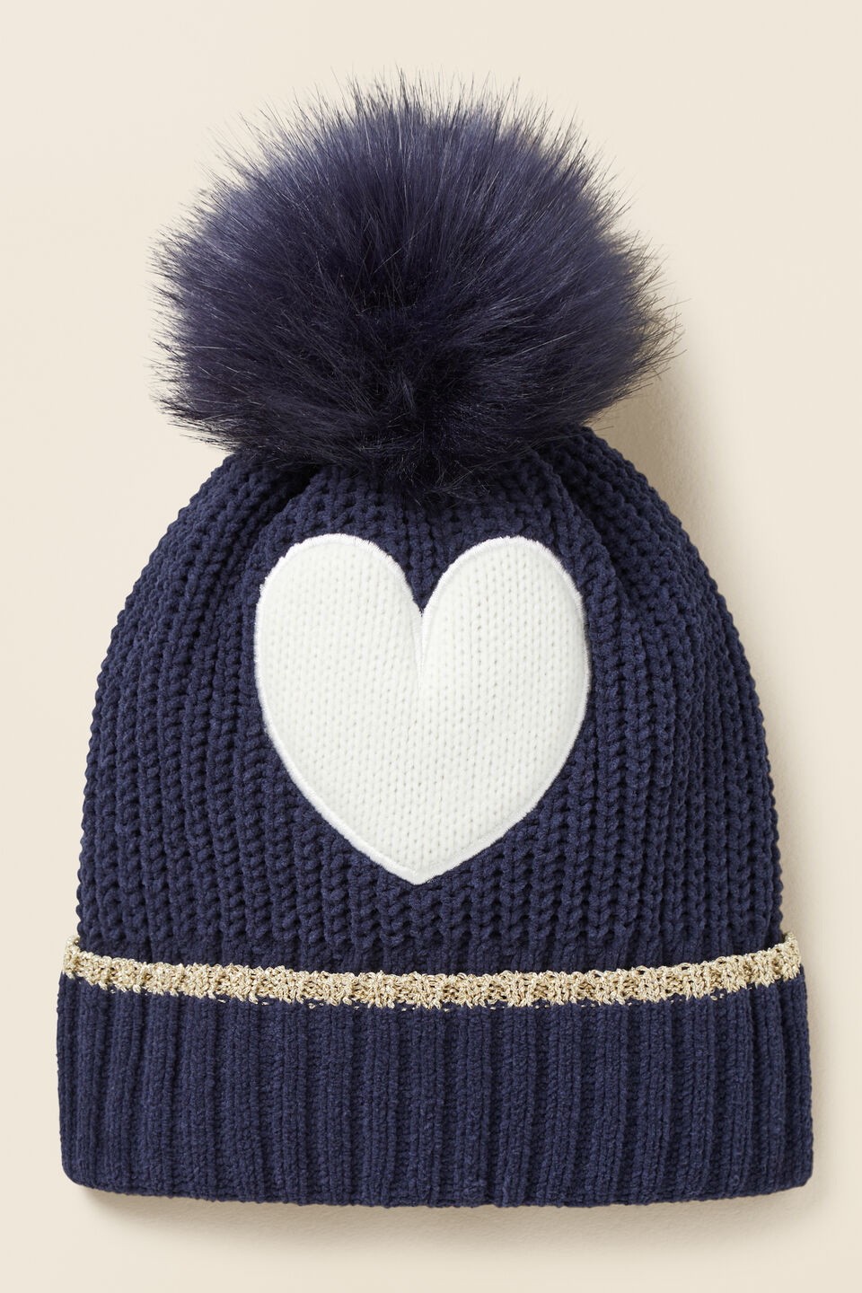 Heart Beanie  Midnight