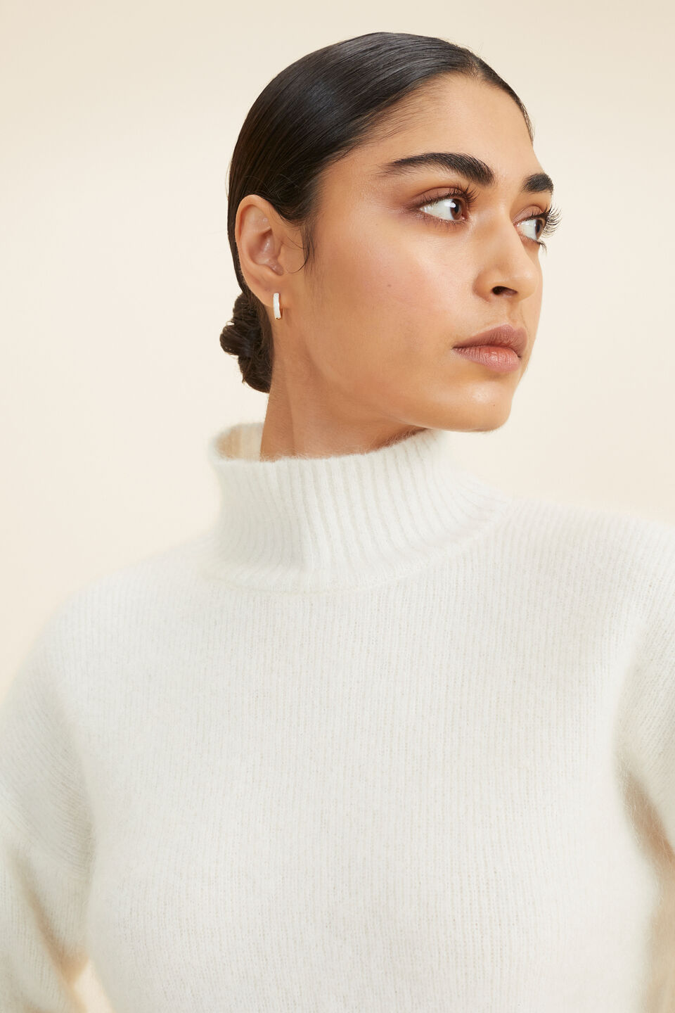 Mohair Rib Sweater  Cloud Cream