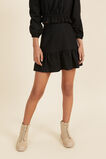 Linen Frill Skirt  Black  hi-res