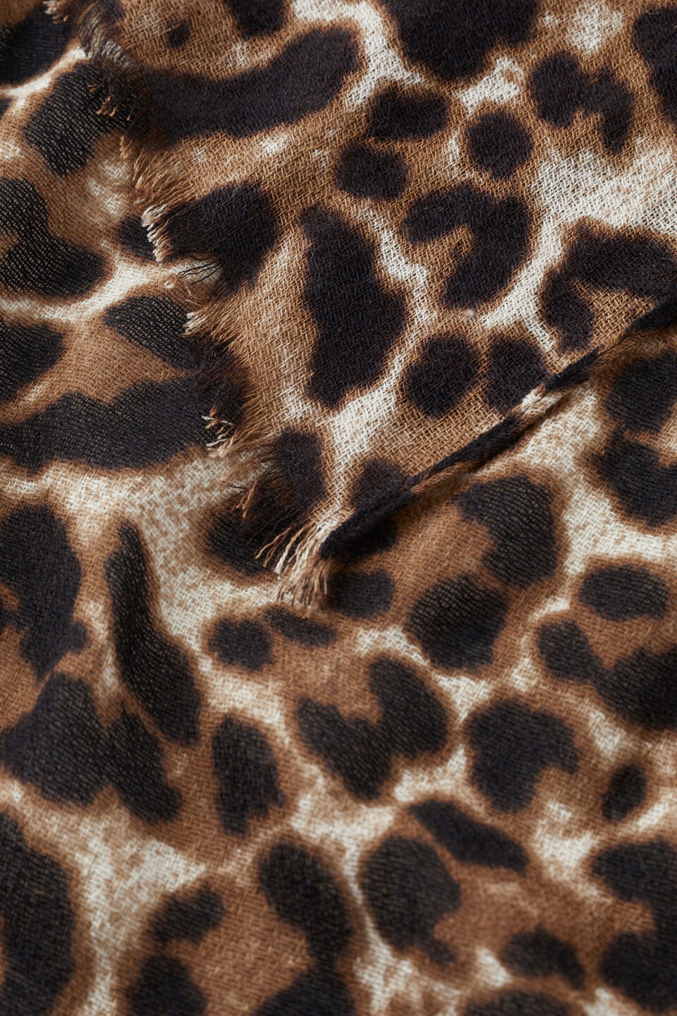 Oversized Leopard Print Scarf  Cloud Cream