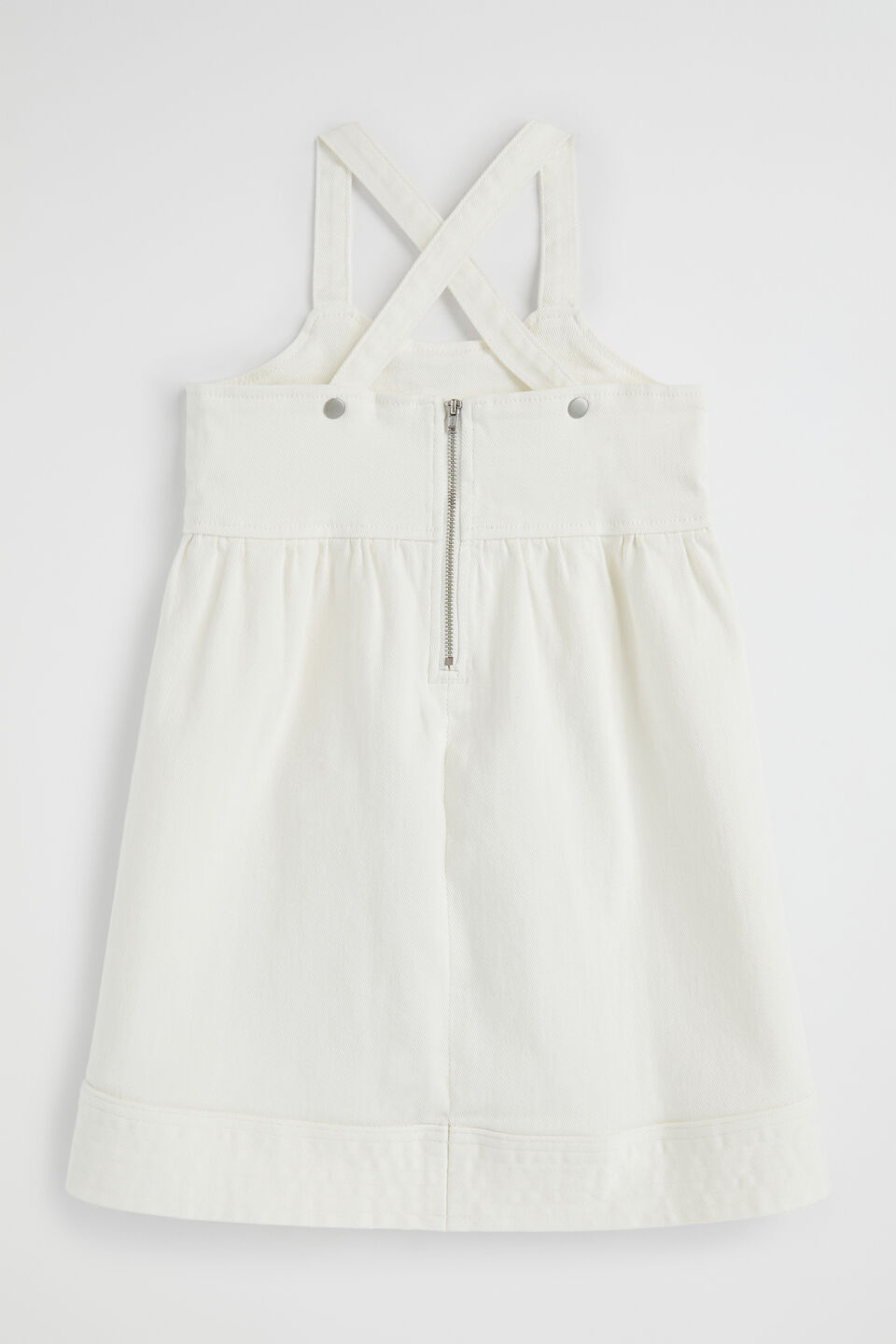 Denim Pinafore  Vintage White Wash