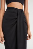 Twill Drape Front Skirt  Black  hi-res