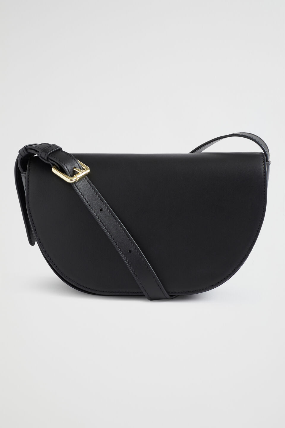 Leather Saddle Bag  Black