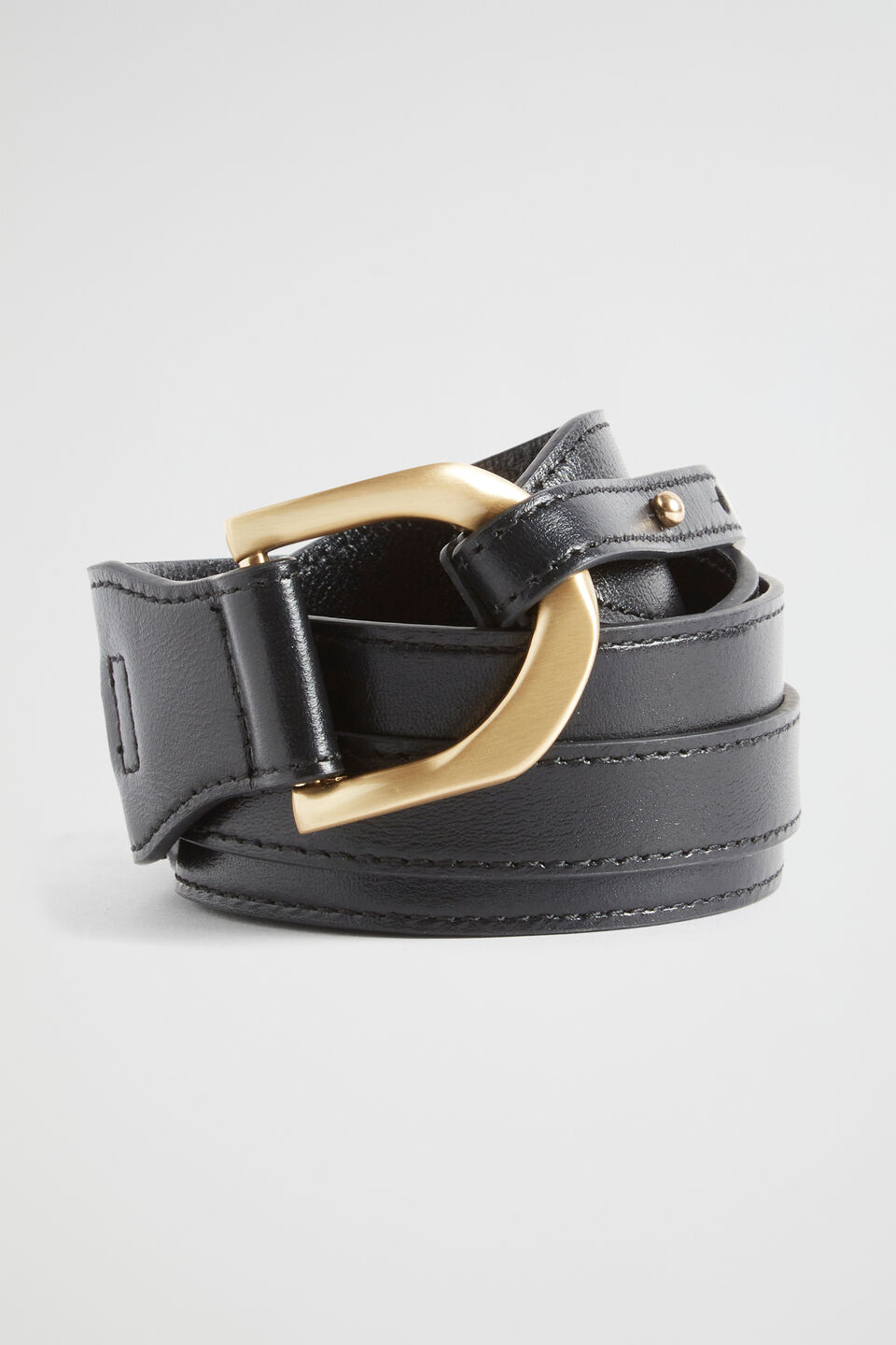 Ara Leather Link Belt  Black
