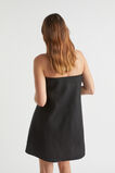 Linen Strapless Mini Dress  Black  hi-res