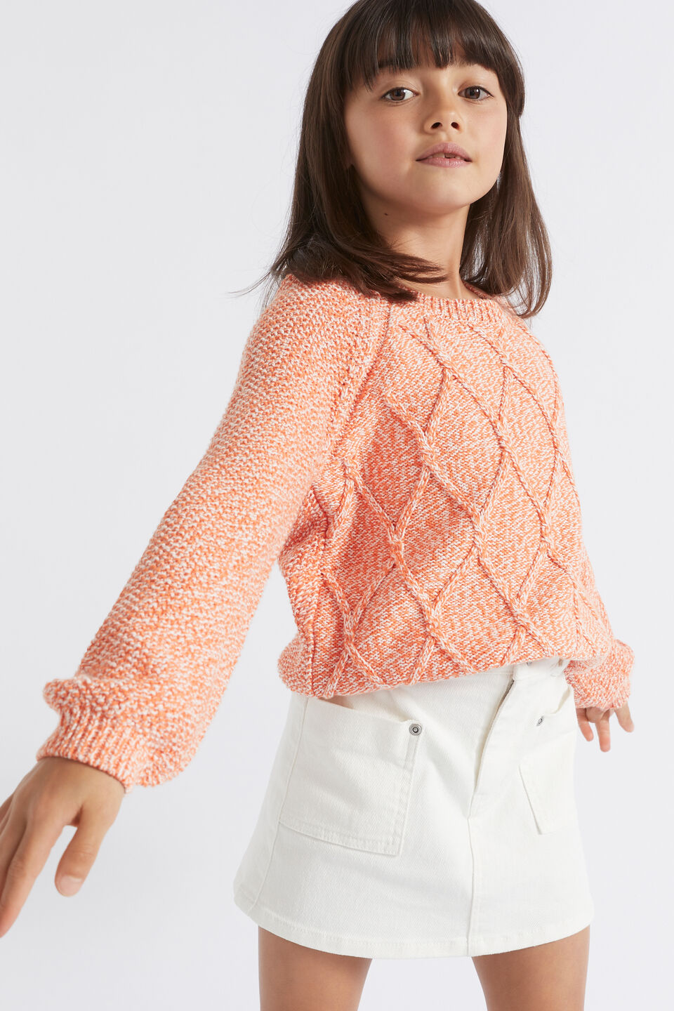 Speckle Cable Knit  Apricot